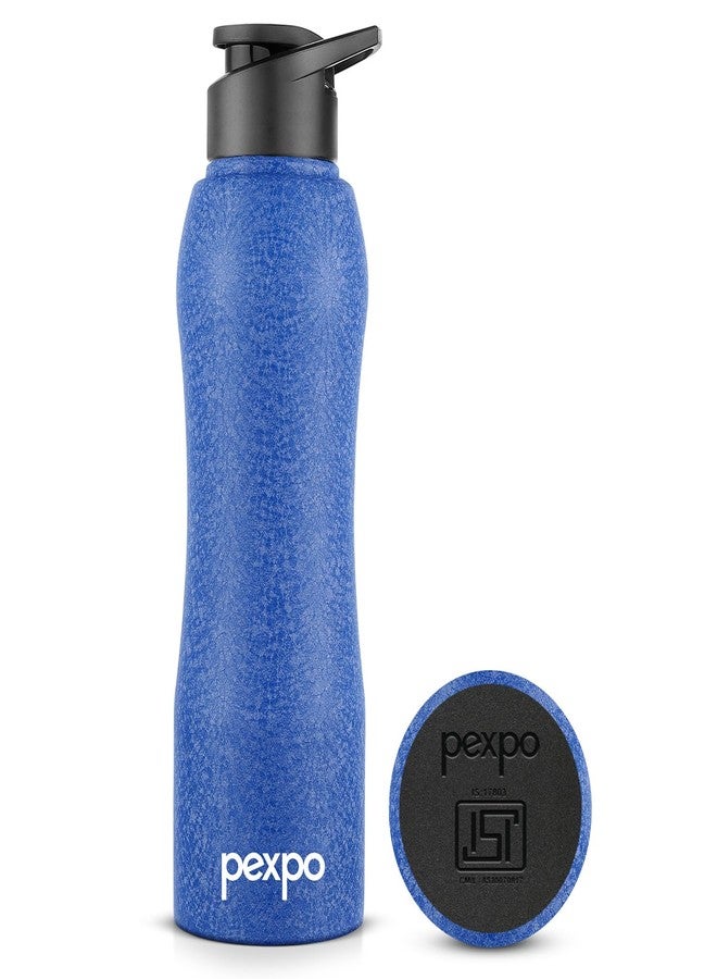 PEXPO Bistro Pro ISI Certified Stainless Steel Fridge Cooling/Sports Sipper Water Bottle 1 Litre, Blue|Single Wall | Home, Office, Gym, School, Yoga, Trekking, Men, Women & Kids | RCB Edition - Image 1